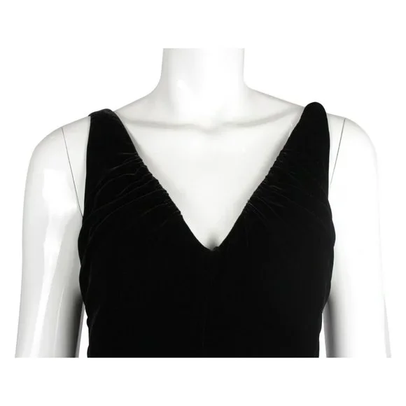 VALENTINO Black Velvet Sleeveless V-Neck Maxi Backless Dress - US 10 - Picture 4 of 7